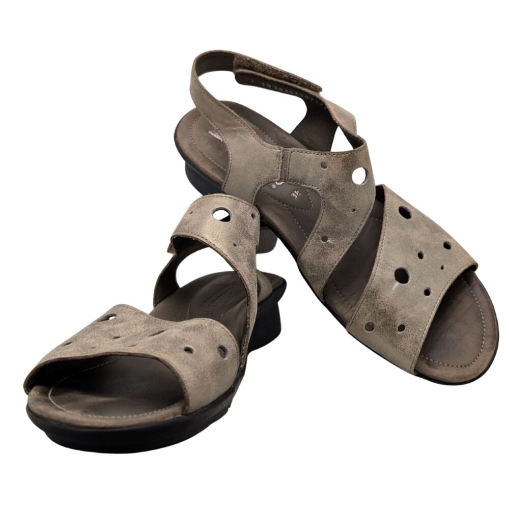 Mephisto Taupe Phiby Cutout Sandal Size EU 38 US 8